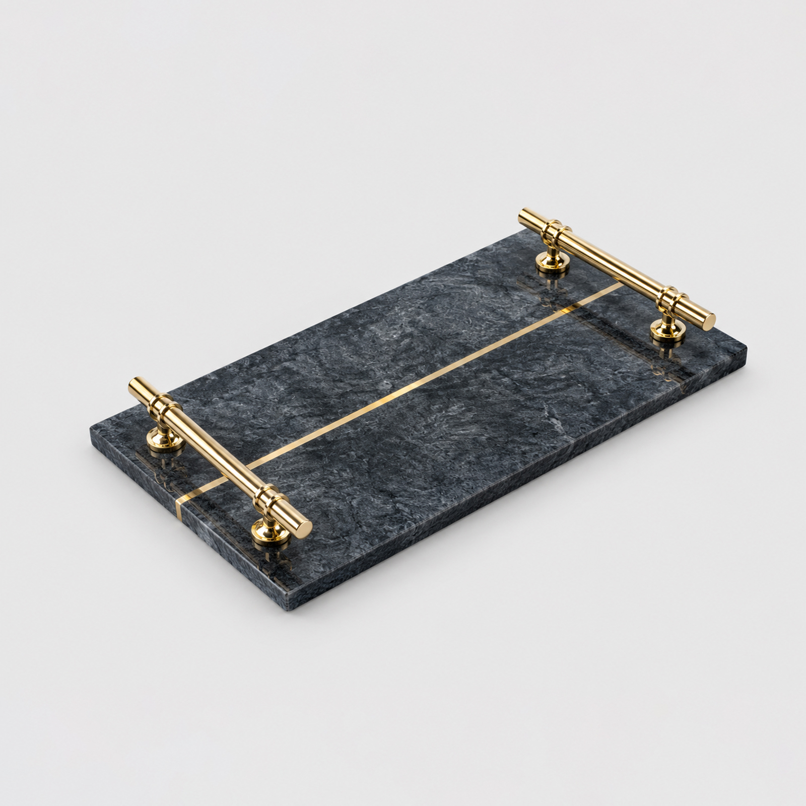 Luxury Marble Serving Tray with Brass Handles | Vanity Tray | Kitchen Organizer | Coffee Table Display | Restaurant Serving Tray